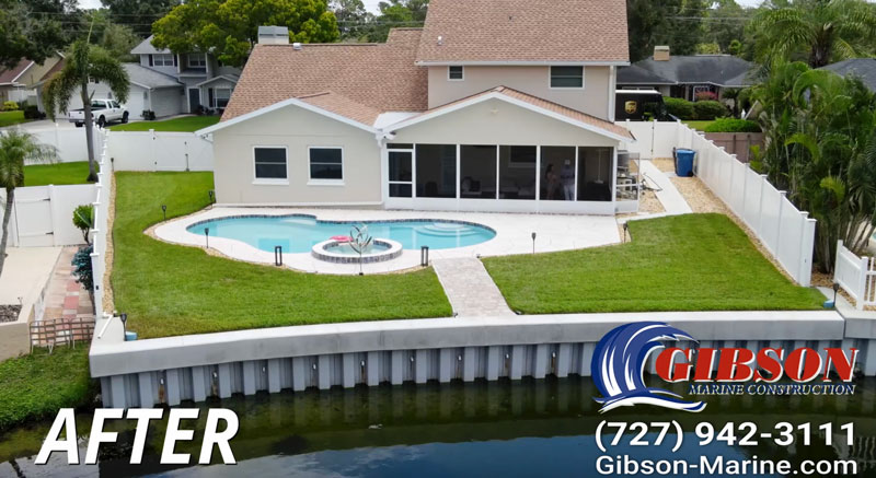 Seawall solution saved their property - by Gibson Marine Construction